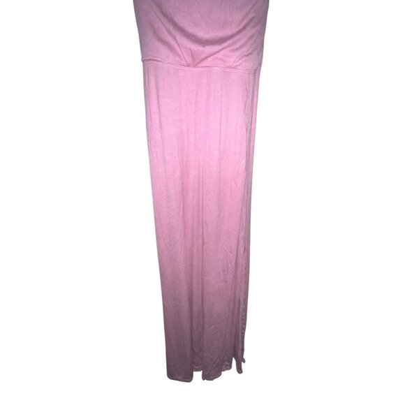 Halara Ribbed Cowl Neck Backless Crisscross Lace Up Split Midi Party Dress Sz XS - Picture 10 of 12